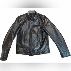 Vintage Golden Crown BRISTOL heavy leather riding jacket. - Small- med